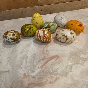 Speckled Decorative Egg Set in Earthy Tones